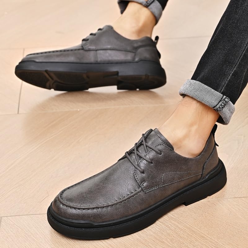 HBJWOV Men's Outdoor Thick-Soled Casual Shoes Comfortable Low-top Round-Toe Oxford for Travel Driving Business Men Versatile Breathable3