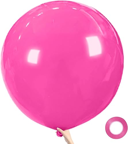 Globos grandes de color rosa intenso de 36 pulgadas, 9 globos de látex gigantes para decoraciones de cumpleaños, bodas y fiestas (rojo rosa)
