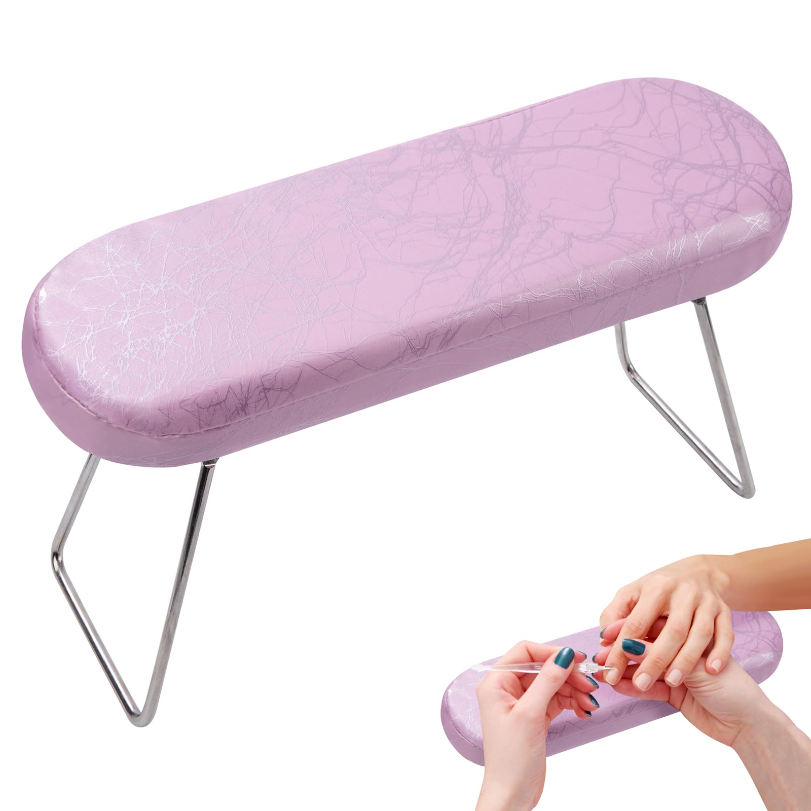 Cuscino per Unghie Bracciolo Impermeabile Cuscino Poggiamano Rosa Professionale Scrivania Resistente All'usura Staccabile per Uso in Salone di Casa