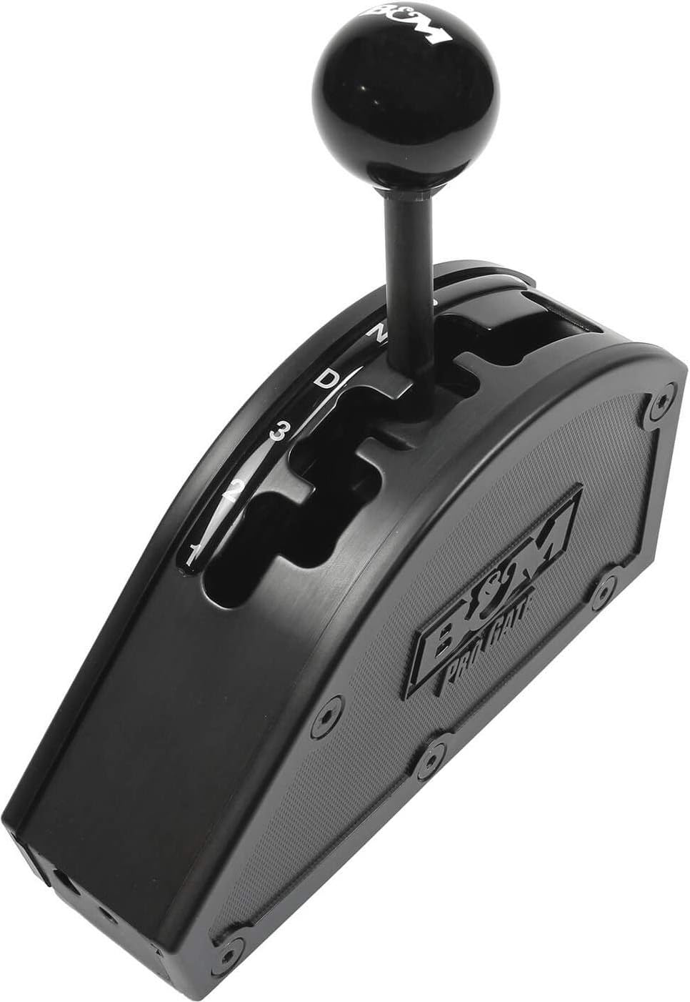 NEW B&M AUTOMATIC SHIFTER,PRO GATE,BLACK KNOB,REAR EXIT CABLE,COMPATIBLE WITH GM 4-SPEED TRANSMISSIONS