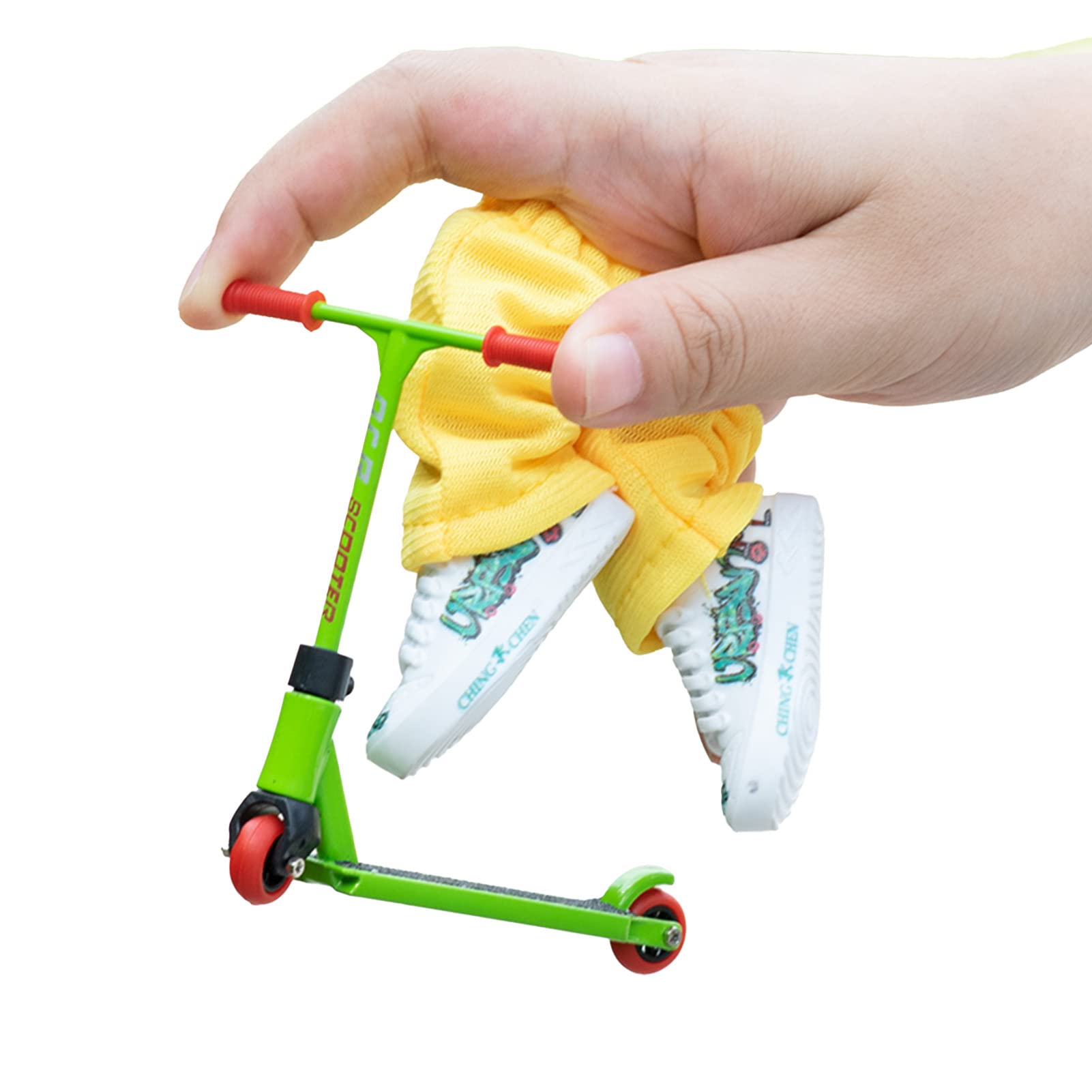 Joyivike finger Metal scooter Set | Alloy Scooter Fingerboard With Shoes, Pants And Accessories Grip And Tricks For Skateboarder