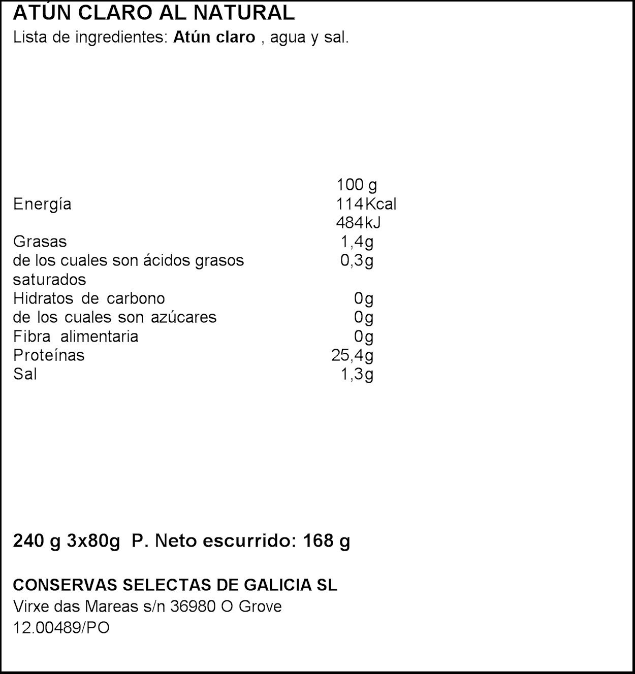 Isabel - Atún Claro al Natura,l 3 x 80 g - [pack de 5]