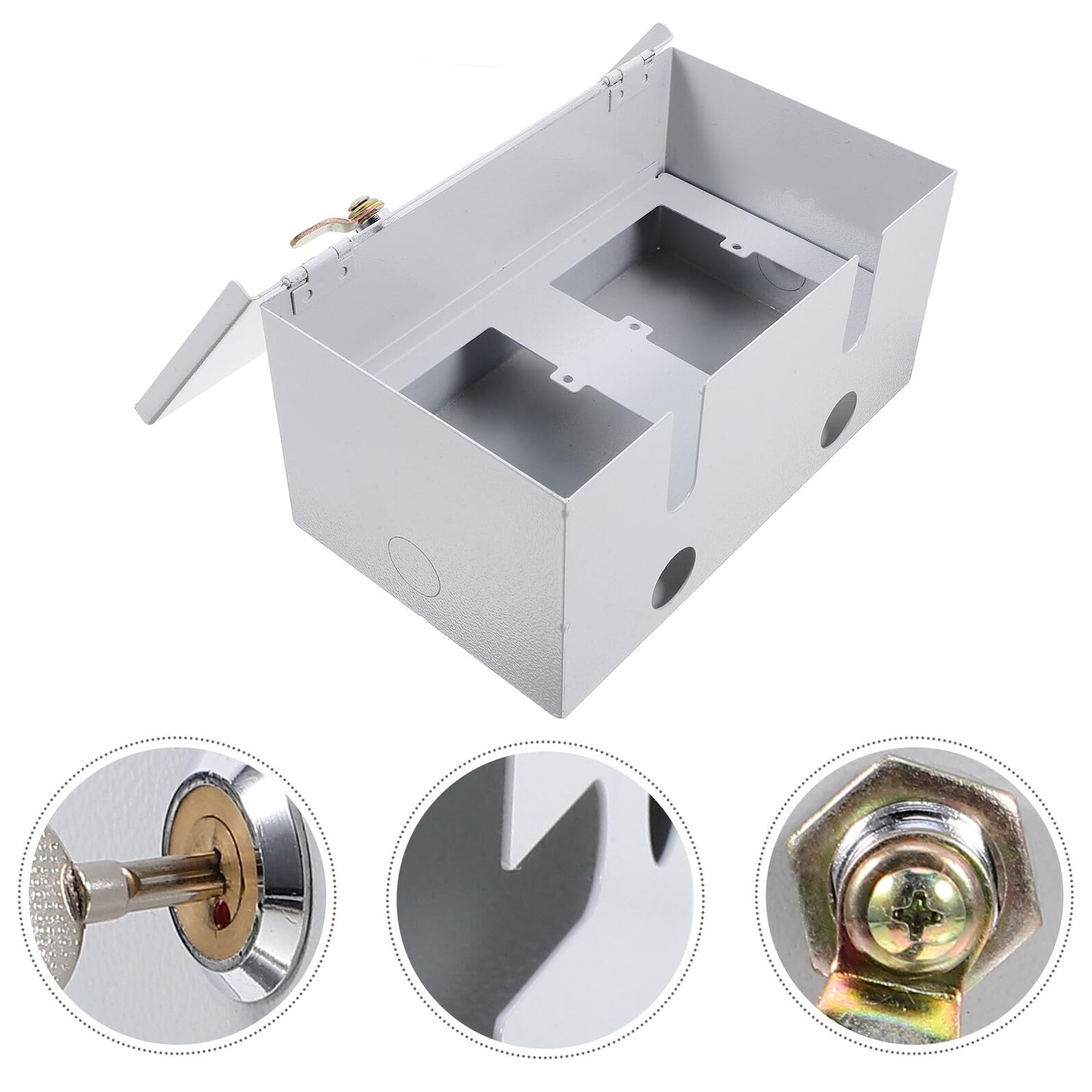 POPETPOP Scatola Di Derivazione Serratura Per Esterno in Acciaio Inox 304 Resistente Alle Intemperie Per Prese Elettriche Da Esterno Uso Commerciale e Ricarica Pubblica Protezione Sicurezza