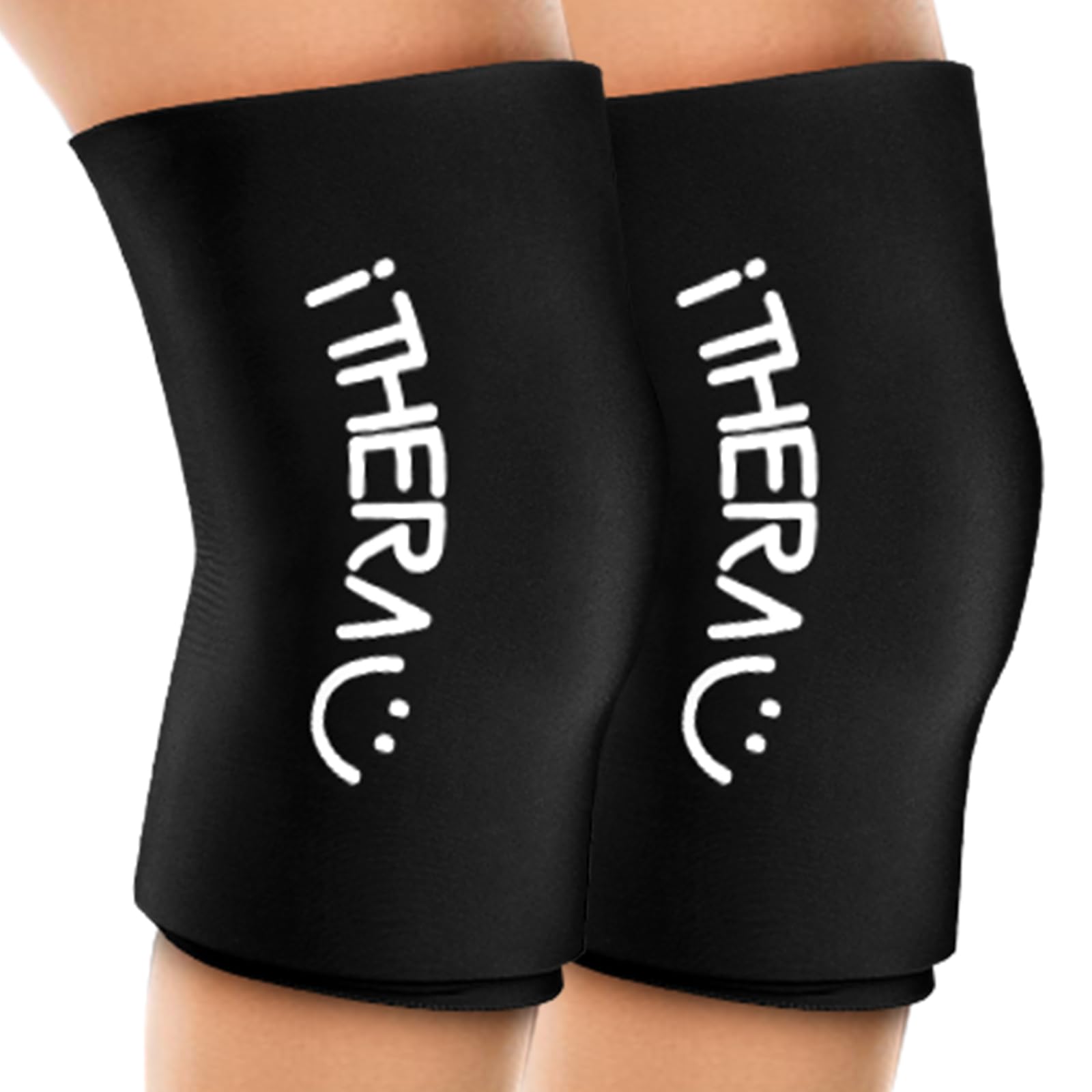 iTHERAU Knee Ice Pack Wrap 2 Pack, Reusable Gel Cold Pack with Cold/Hot Therapy,Cold Compression Sleeve for Elbow, Knee, Calf & Ankle for Pain Relief,