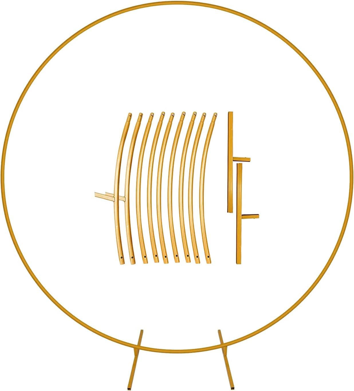 WedDecor Gold Round Balloon Arch Stand Metal Frame With Base 150cm