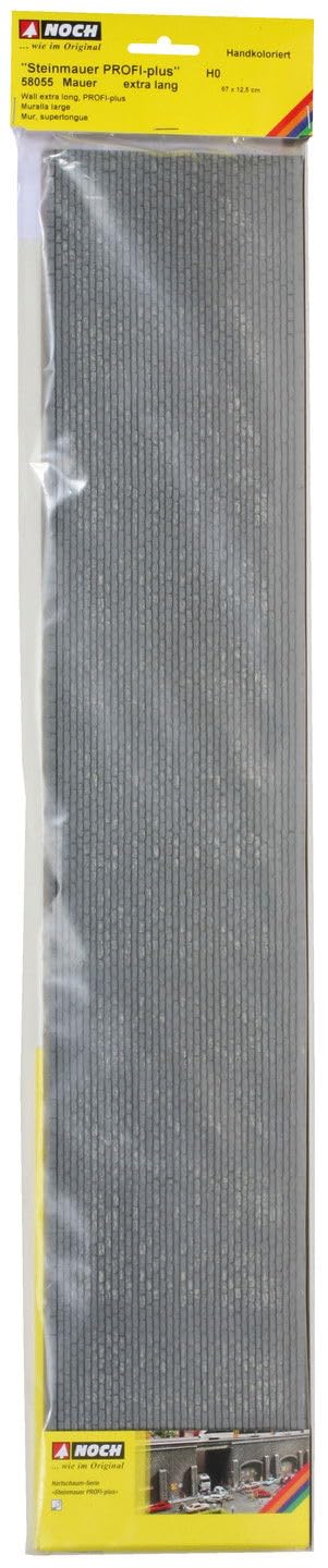Noch H0 58055 Mauer aus Struktur-Hartschaum 668 x 125 mm