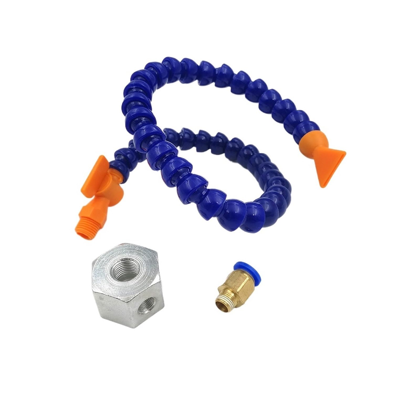 Flexible Wasser-Öl-Kühlmittelschläuche, Kunststoff-Kühlmittelschlauch mit Düse 1/4 1/2 3/8 Zoll Außengewinde 300–600 mm CNC-Drehmaschine Fräsen(Type 3,1OF2 INCH-Length 300MM)