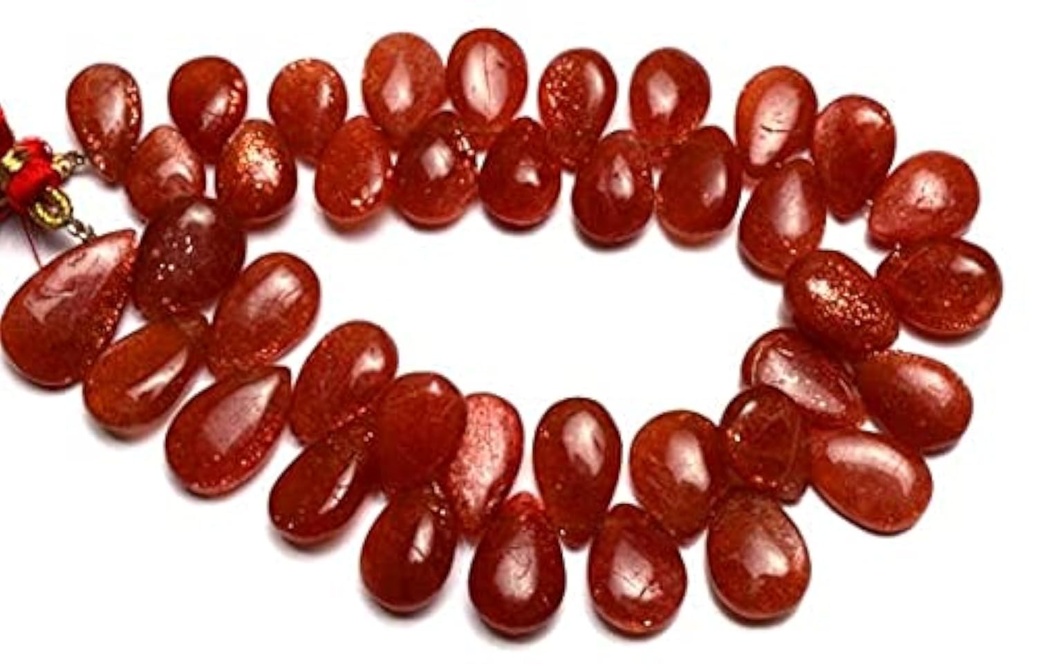 Sunstone naturelle haut de gamme en gouttes briolettes 9x11-10x16 mm pour bijoux