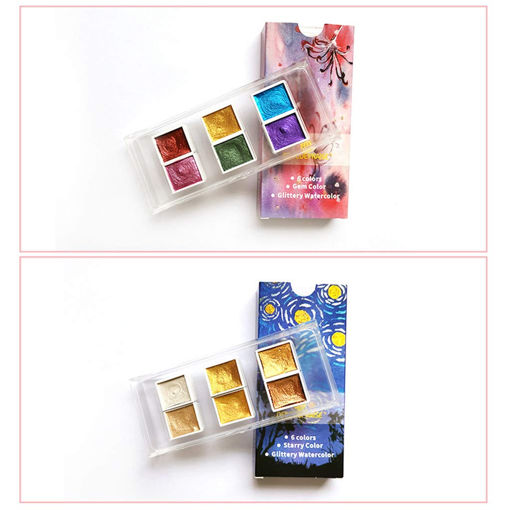 Amazon.co.jp: shunxinersty水彩絵の具キラキラウォーターカラーセット