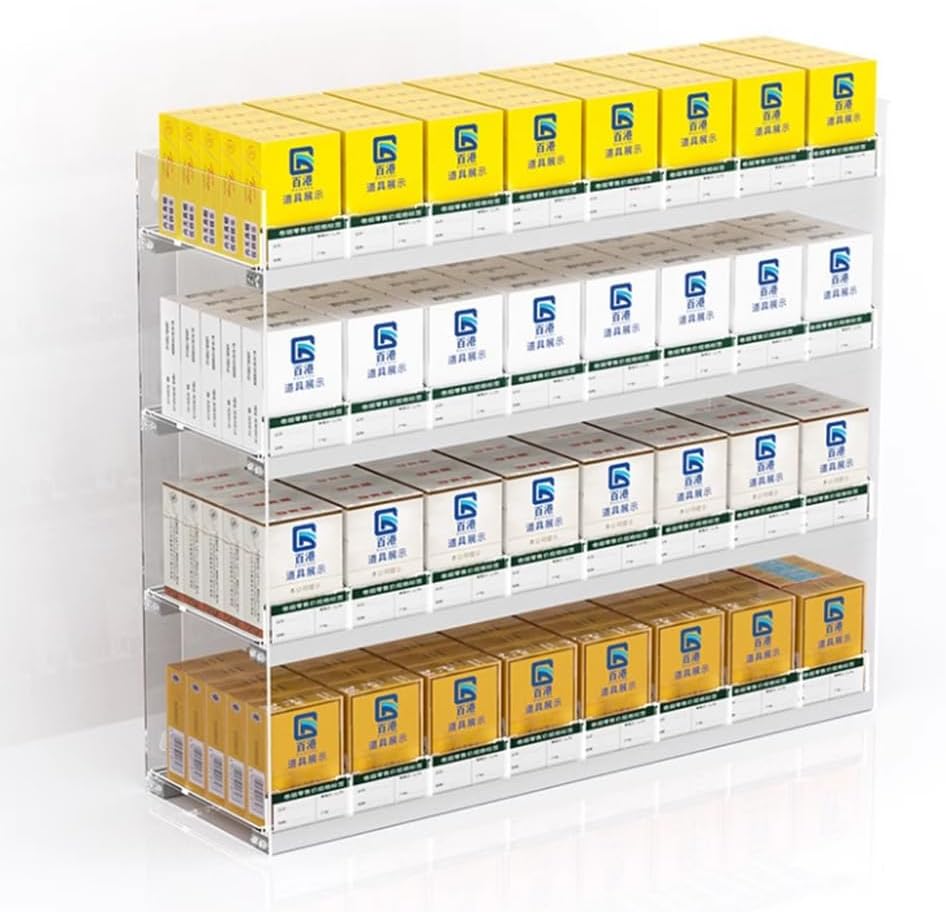 EHEIN Acrylic Auto Push Cigarettes Box Rack, Wall Mounted