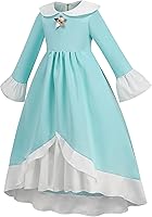 Vista 2 de Disfraz de princesa para niñas, vestido de cosplay de Halloween con corona, aretes, vestido de princesa para niños