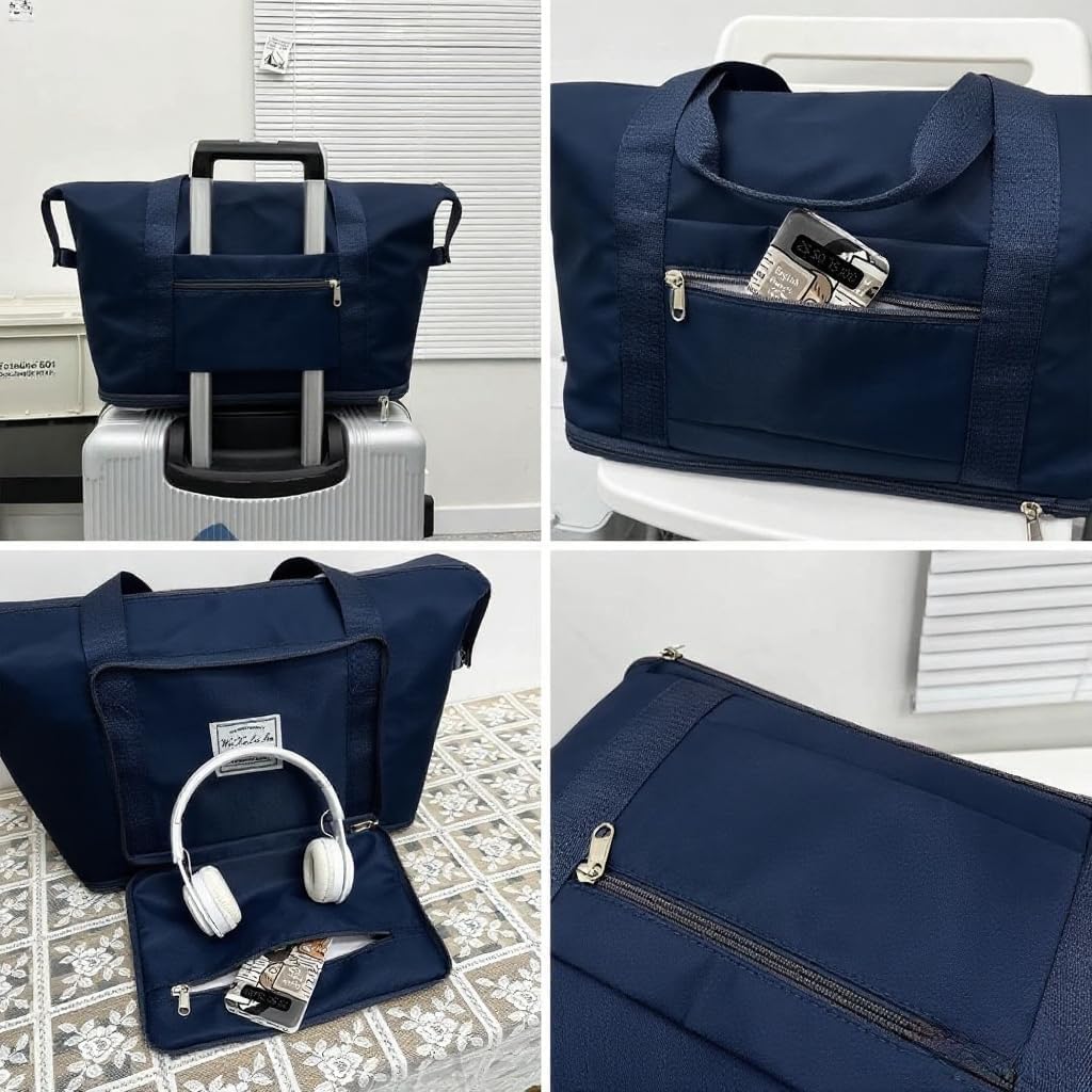 Large Capacity Foldable Travel Bag, Sports Shoulder Bag, Duffel Bag with Wet and Dry Separation, Oxford Fabric, Royal Blue