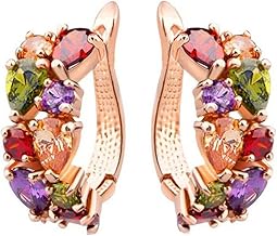 Women's Vintage Rhinestone Earrings Fancy Crystal Cluster Colorful Dangles Prom Jewelry