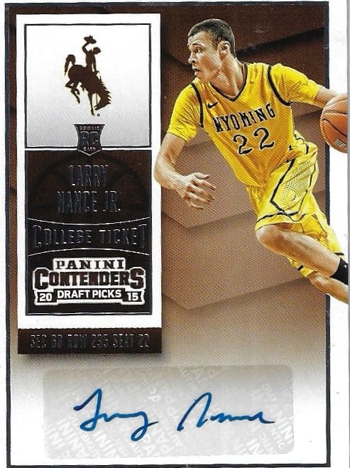 Larry Nance Jr. Autographed Rookie Card College Ticket Collectible Basketball Card - 2015 Pnini Contenders Draft Picks Basketball Card #145 (Lakers)