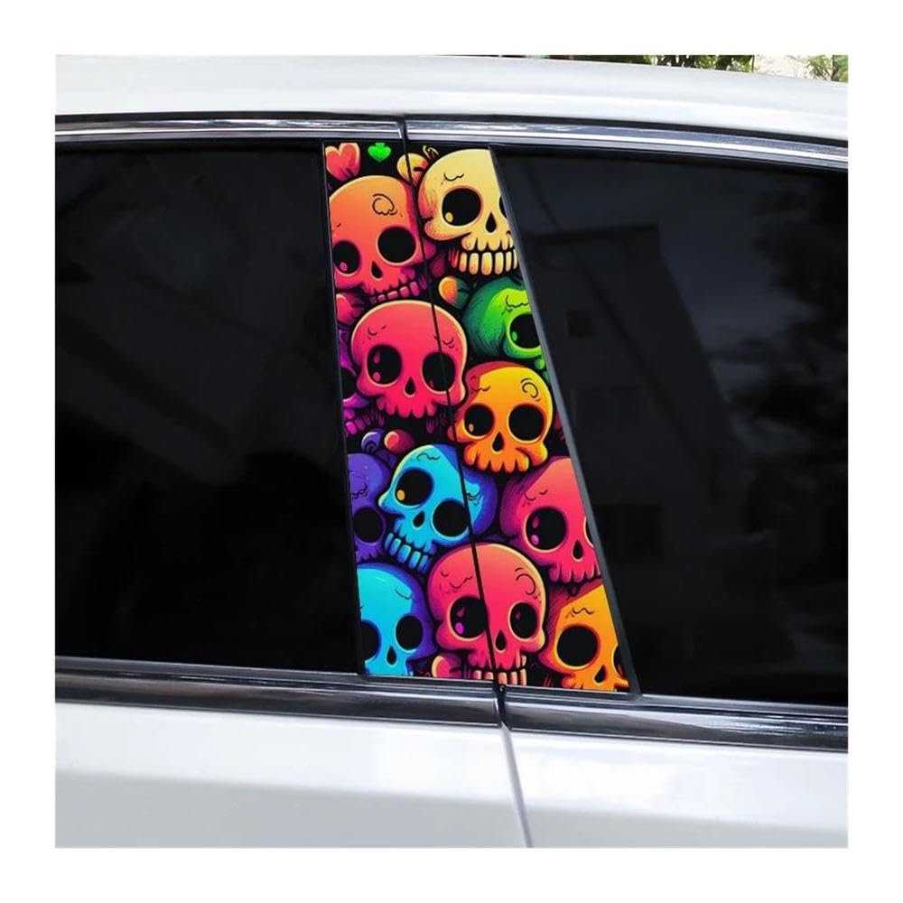 Body Parts 2pcs Car Center Pillar Stickers Quirky DIY Car Door Pillar Decorative Stickers(D)