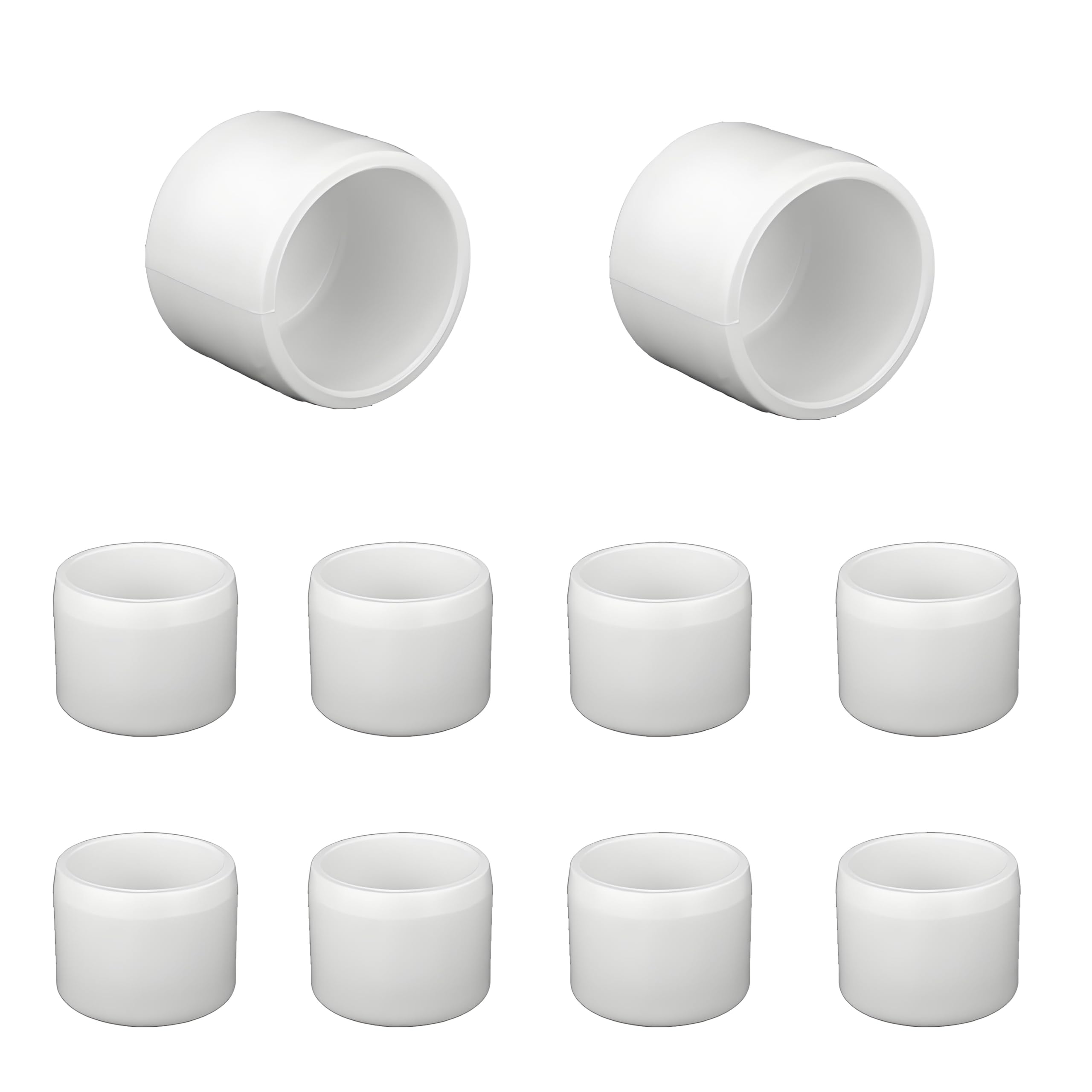Photo 1 of 1/2 Inch PVC Pipe End Cap Plug (10 Pack) - Schedule 40 Furniture Grade, Fits 1/2" OD Pipe, White Socket Caps for DIY Furniture, Garden Shelf, Table Leg