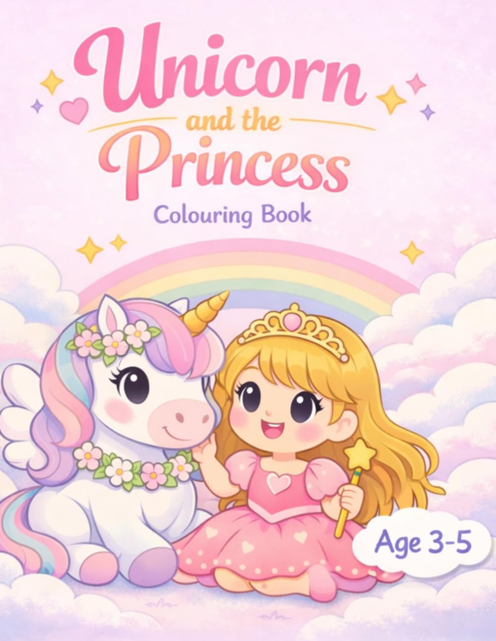 Unicorn And The Princess: A cute whimsical colouring book for ages 3-5