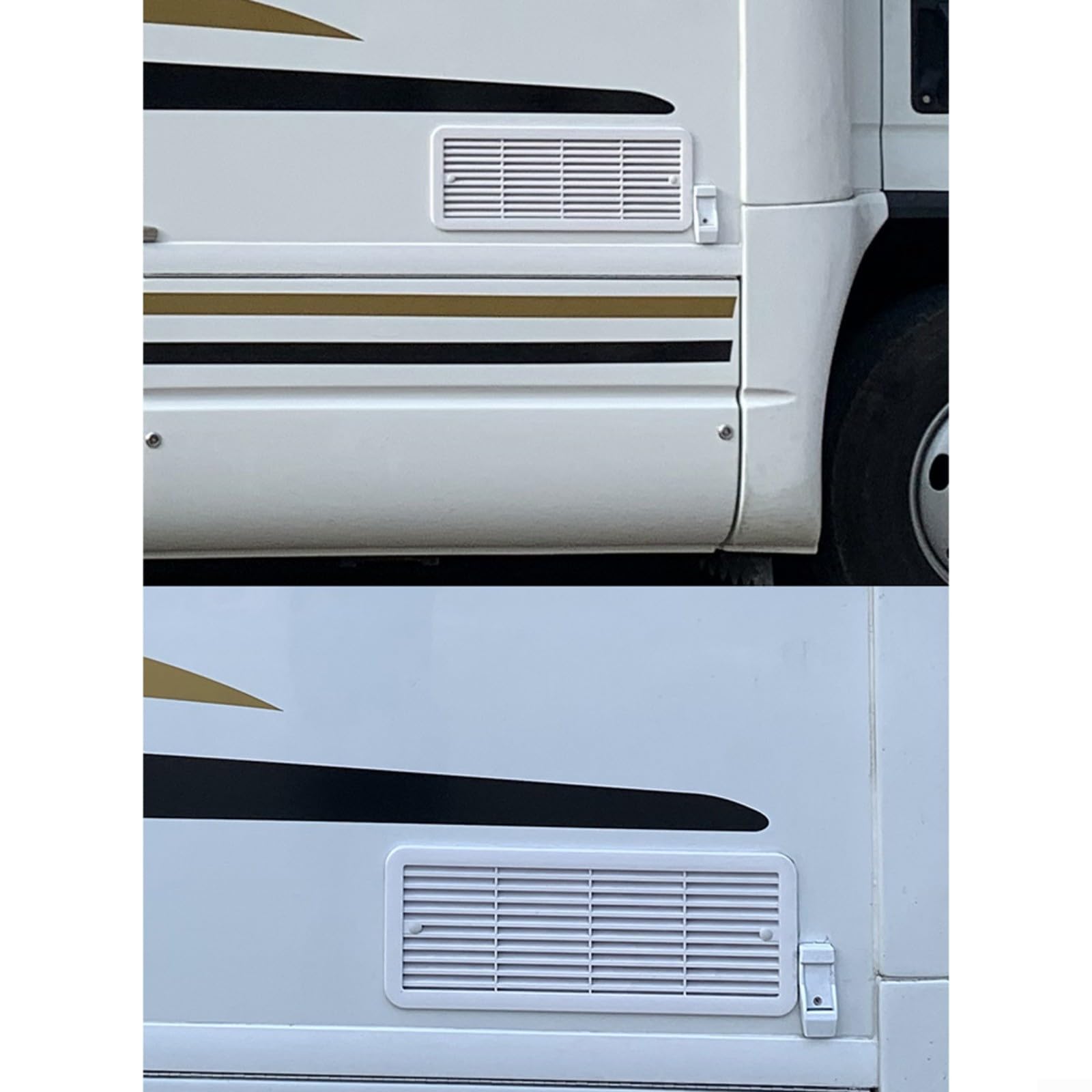 Ventola doppia ventola per frigorifero, 6 W, CC, ABS, bianco, 479 x 189 mm, adatta per camper, cucina, frigorifero, ventilazione di raffreddamento