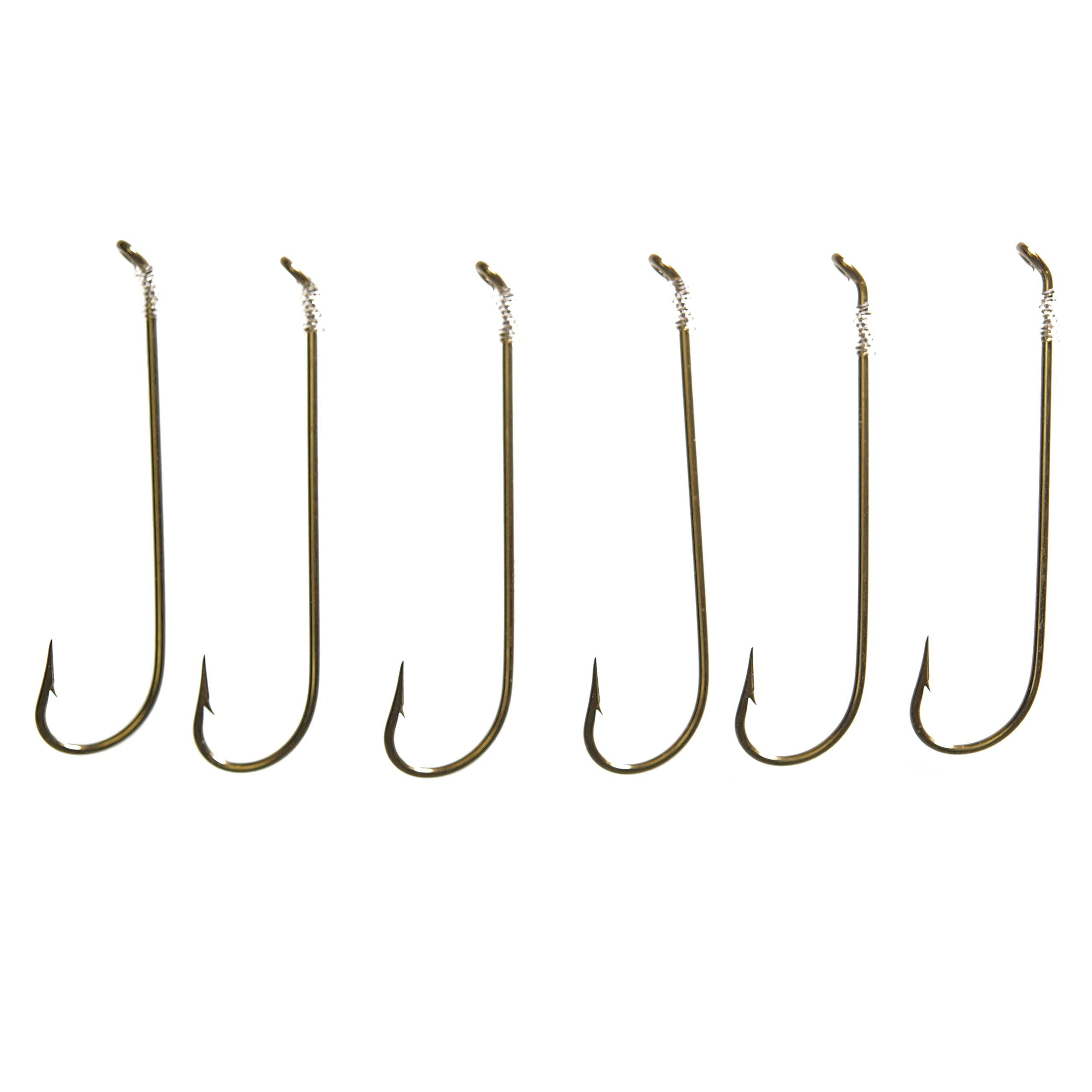 Lot 5 Paquets Hameçons Mustad Snellés Taille 6 Carlisle 214 6 Lb Test Bronze Neufs