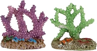 CIYODO 2pcs Coral Landscaping Home Decor Fish Tank Landscaping Ornament Craft Decoration Coral Ornament Decoration for Aquarium Landscape Supply Small Coral Modeling Resin Office