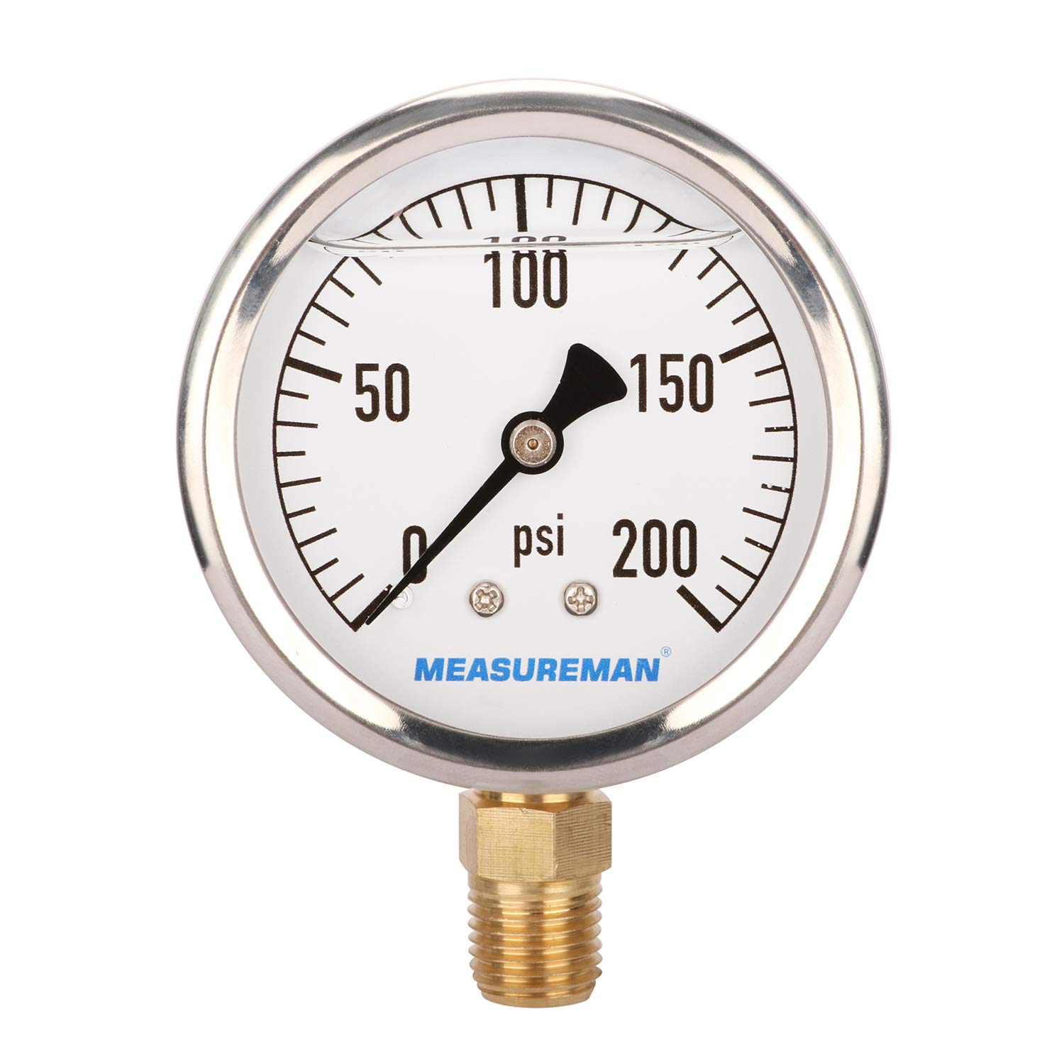 Glycerin Filled Pressure Gauge - 0-100psi -10