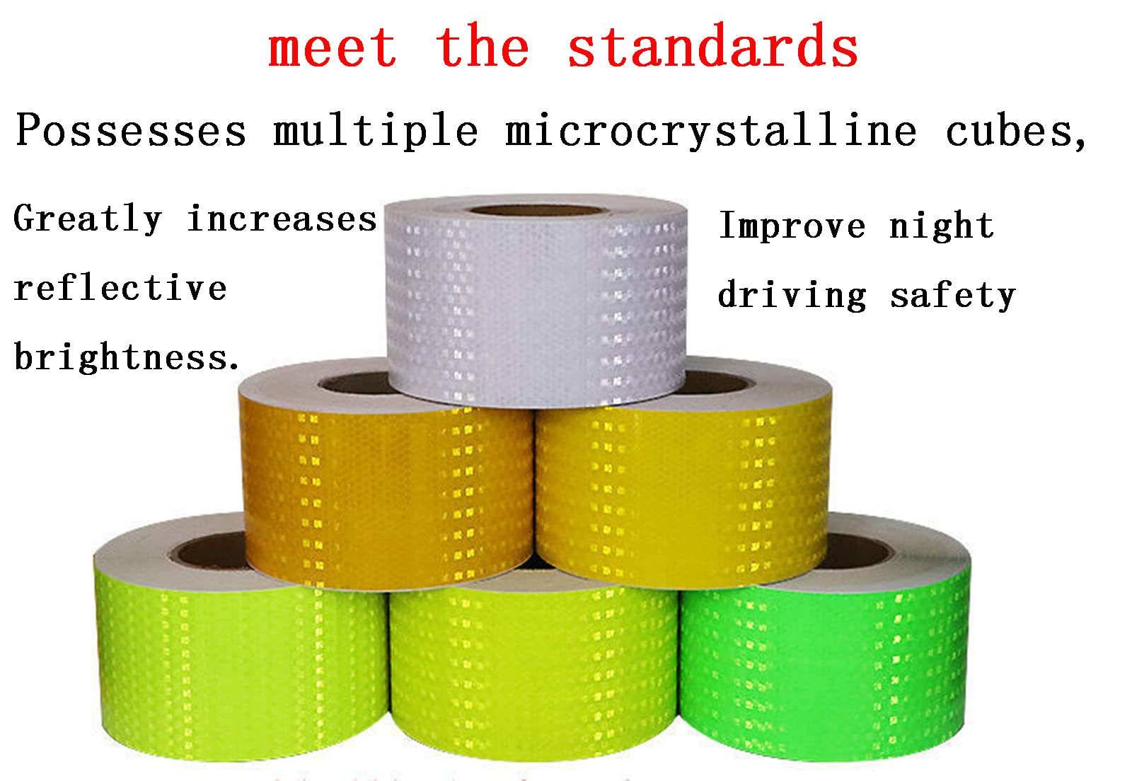 Reflektierende Klebebandaufkleber, Warnband, 1 Zoll x 64,5 Fuß Warnaufkleber, reflektierendes Klebeband, selbstklebendes Klebeband, Warnmarkierungsband, reflektierendes Auto-reflektierendes Sicherheit