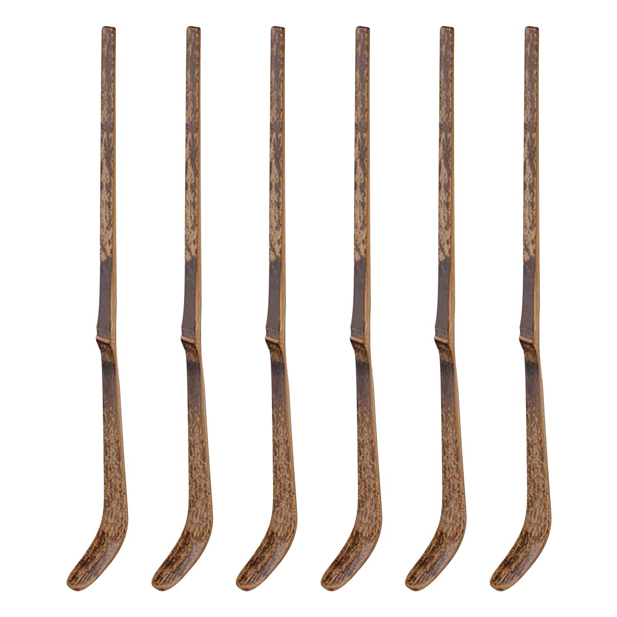 LKXHarleya 6PCS Bamboo Tea Scoop, Matcha Scoop for Coffee Spice Salt Sugar Tea Accessories, Black