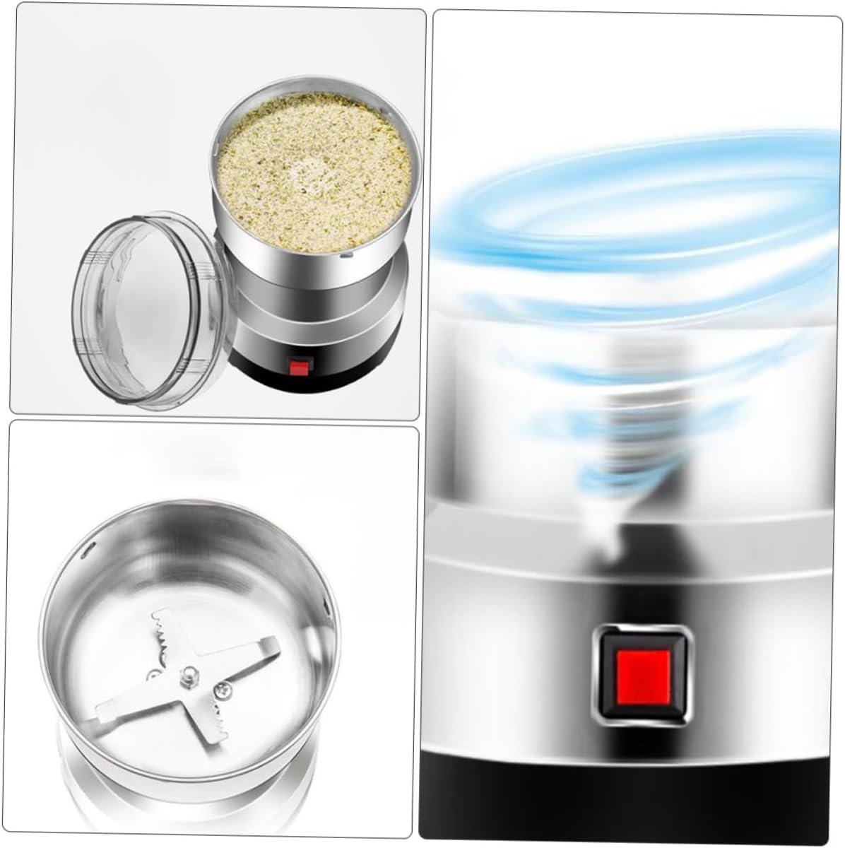 Electric Powder Grinding Machine Miller for Spice and Beans Ergonomic Design with Transparent Cover for Easy Operation for Home Use Voltage