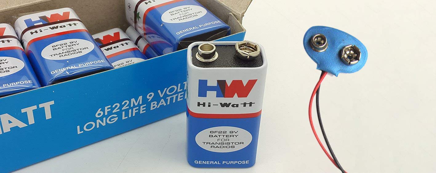 NetCost 9v Battery with Clip Connector - Set of 5