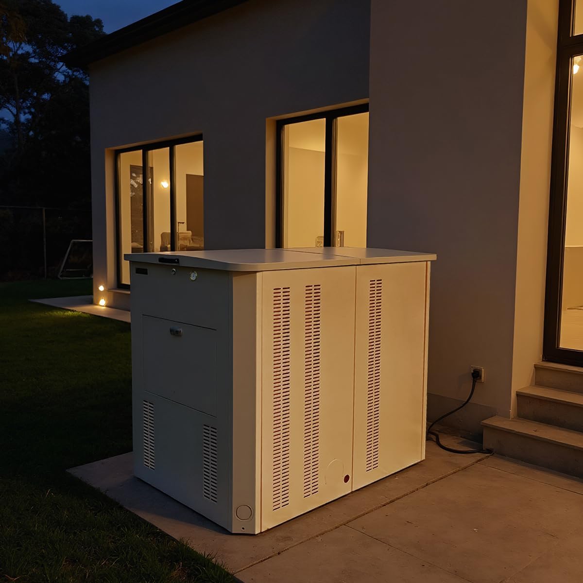 Generator Housing-(Internal Dimensions: 43 Inches Deep X 35.9 Inches Wide X 41 Inches High) Galvanized Steel With Exhaust Pipe Kit.