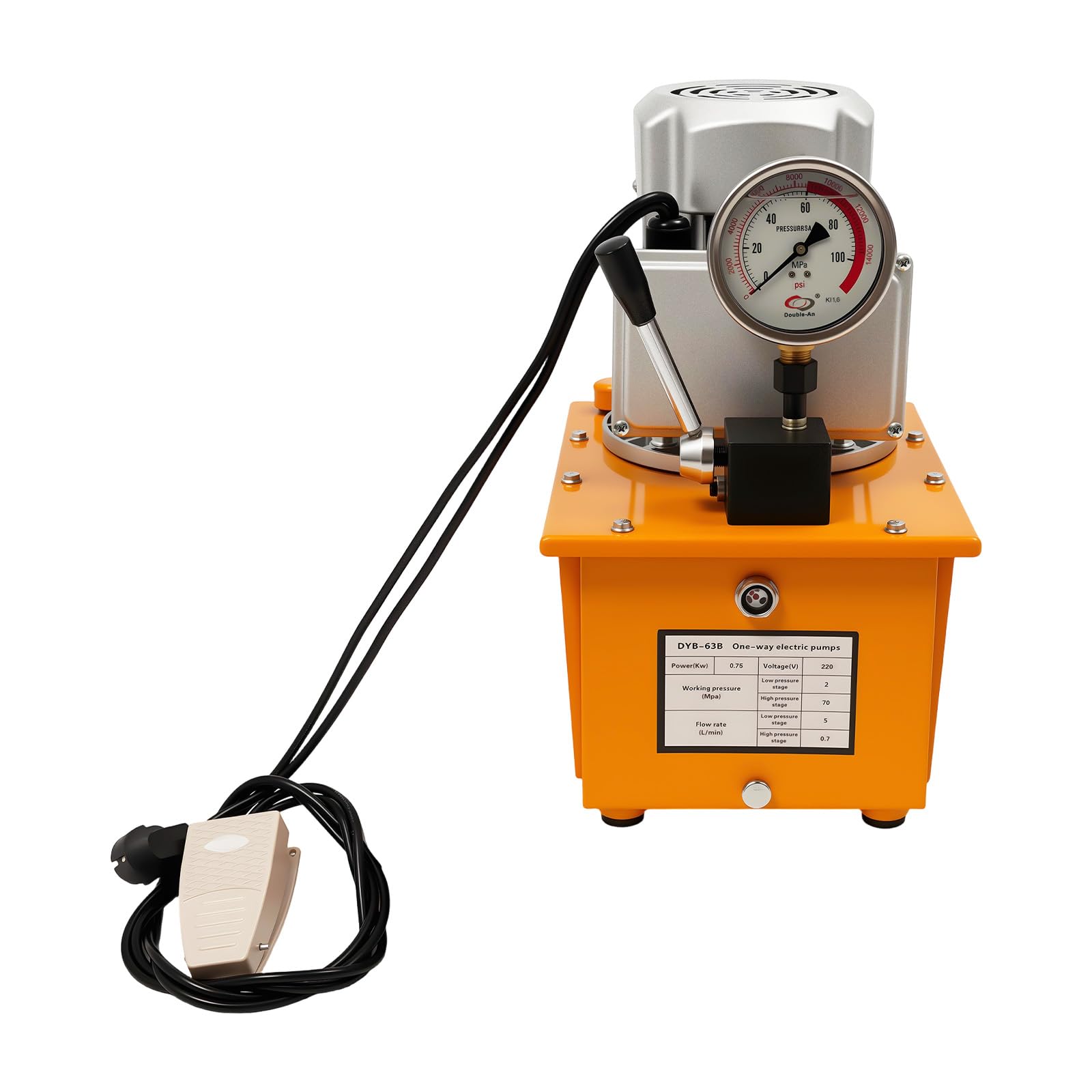 Bomba hidráulica eléctrica 750 W 220 V unidad hidráulica eléctrica 2-70 Mpa bomba electrohidráulica, para elevación, impresión, flexión, alineación