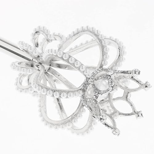 Miniatura 2 de Varitas de hadas para disfraz de boda, palos elegantes para novia, niños, fotografía, Halloween, Navidad, perla plateada, talla única