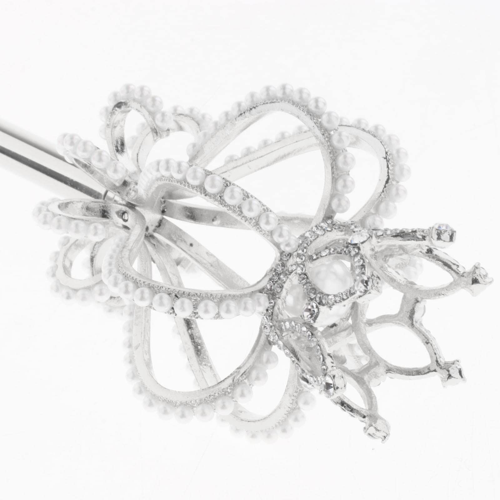 LOVIVER Alliage Fée Baguettes Reine Sceptre Accessoires de Poche Cosplay, Perle d'argent