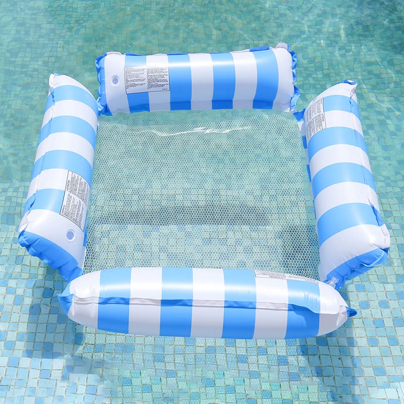 Cuskedye - Amaca gonfiabile da piscina con fondo in rete, galleggiante multiuso, amaca/poltrona/sella per acquagym/drifter