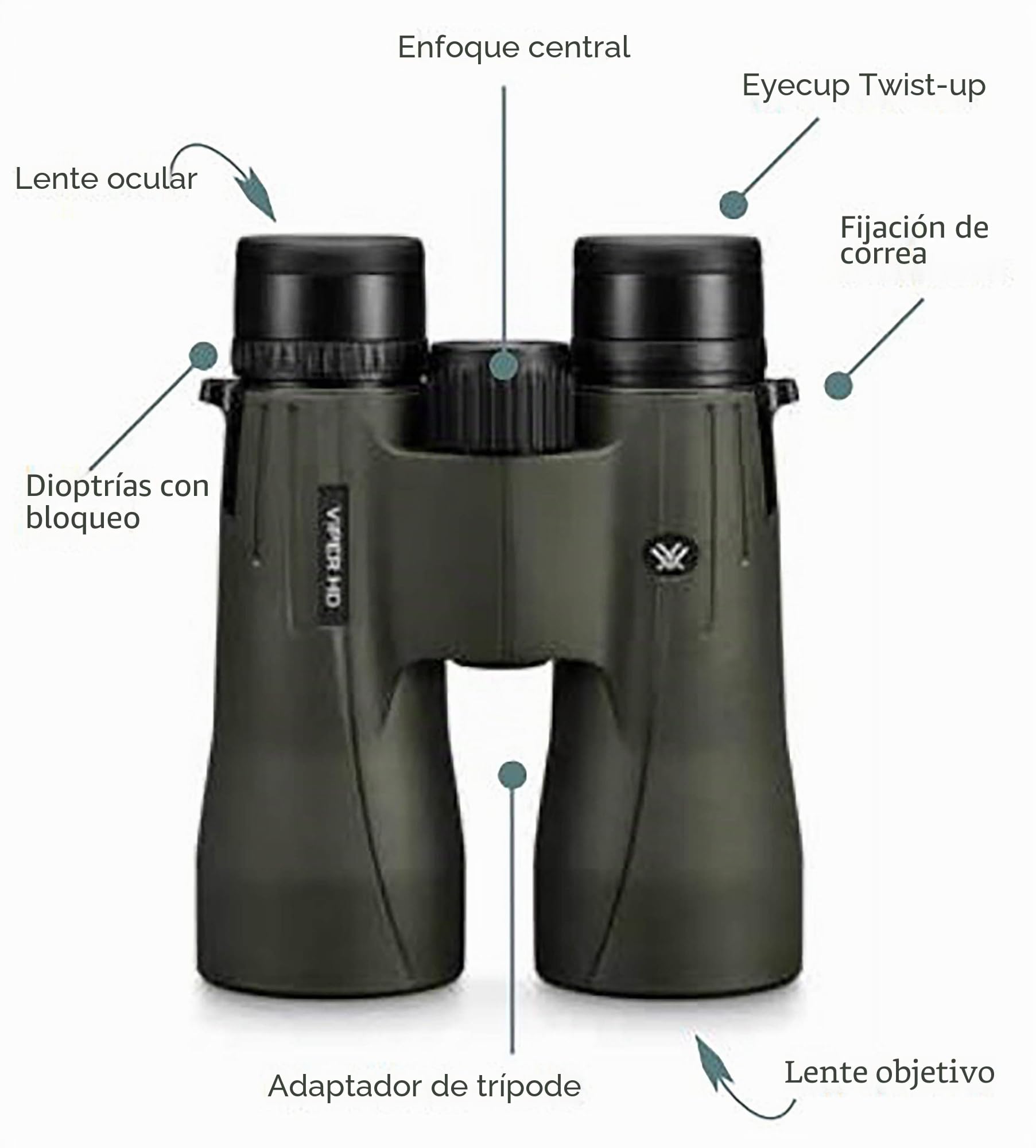 Vortex V200, Viper HD 8x42 Prismáticos Para Techo Unisex Adulto