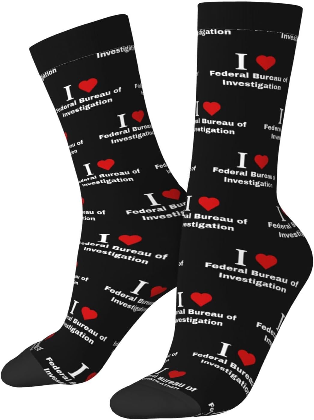 I love Federal Bureau of Investigation Socks For Men Women Sport Crew Athletic Running Wicking Socks