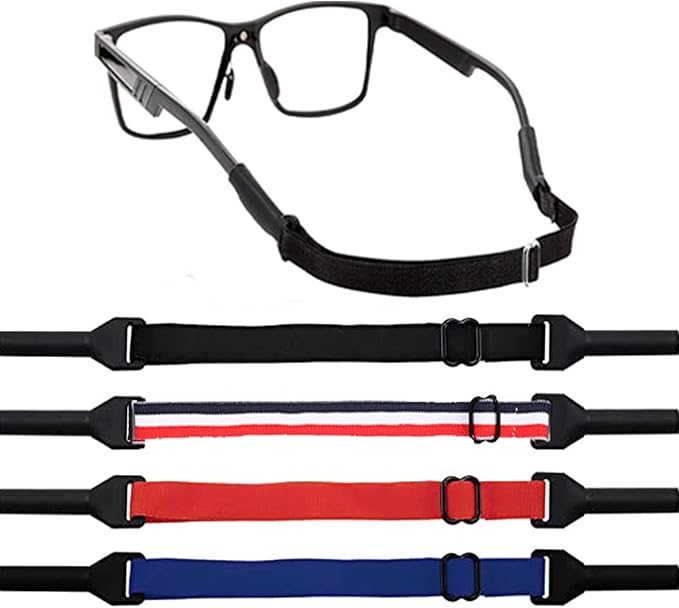 NHCDFA Sports Glasses Strap, 4 Pcs Adjustable Glasses Strap, Sunglasses