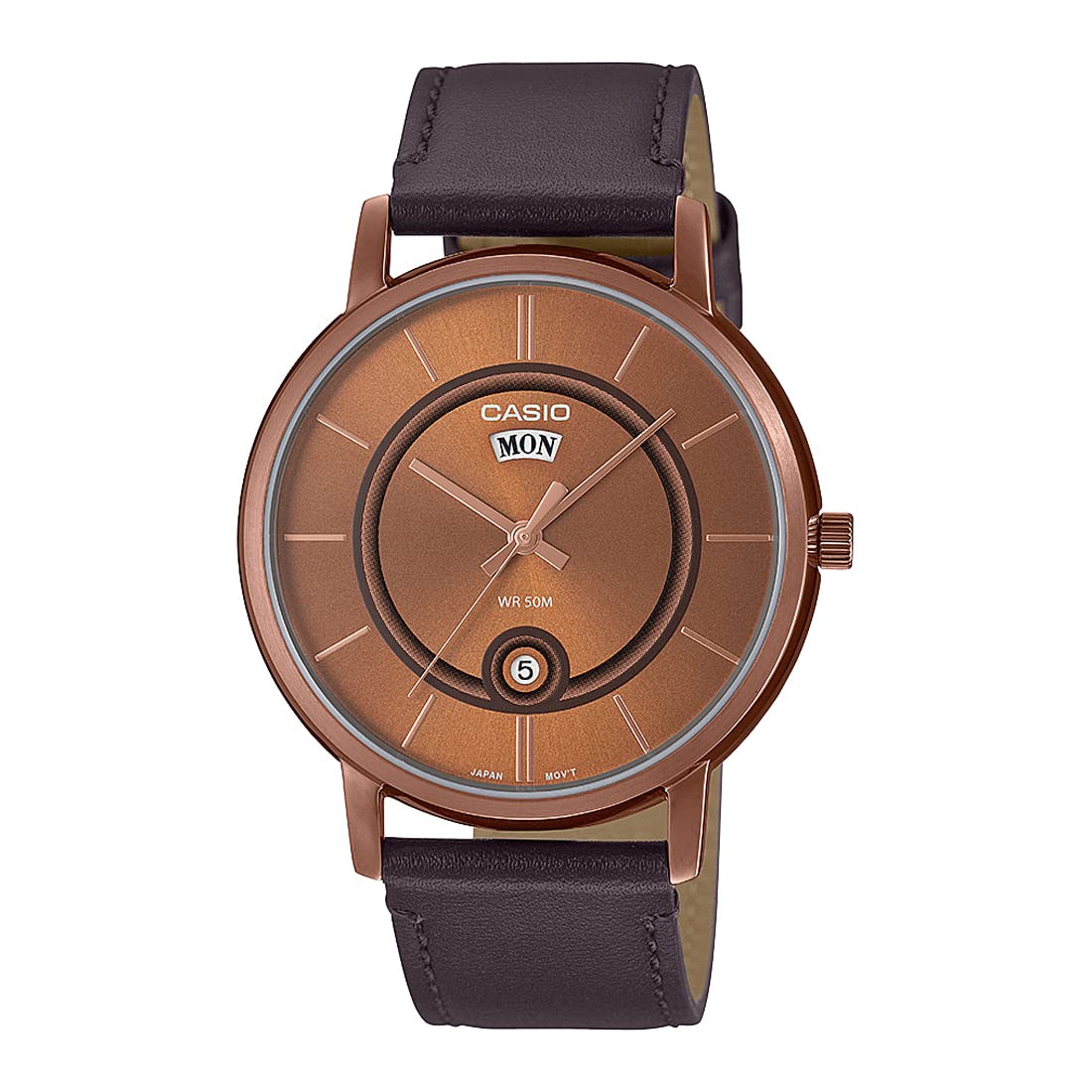 Casio Men Leather Analog Brown Dial Watch-Mtp-B120Rl-5Avdf, Band Color-Brown (B0B87V9HSC) Amazon Price History, Amazon Price Tracker