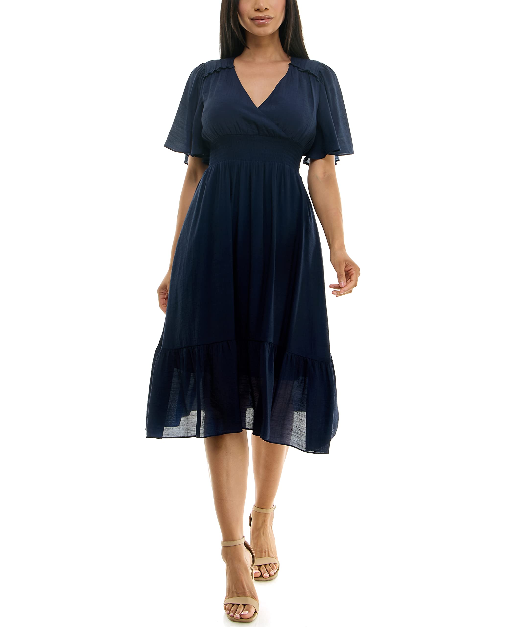 Nanette Nanette LeporeWomen's Caribbean Texture Pull on Dress with Smocked Waist