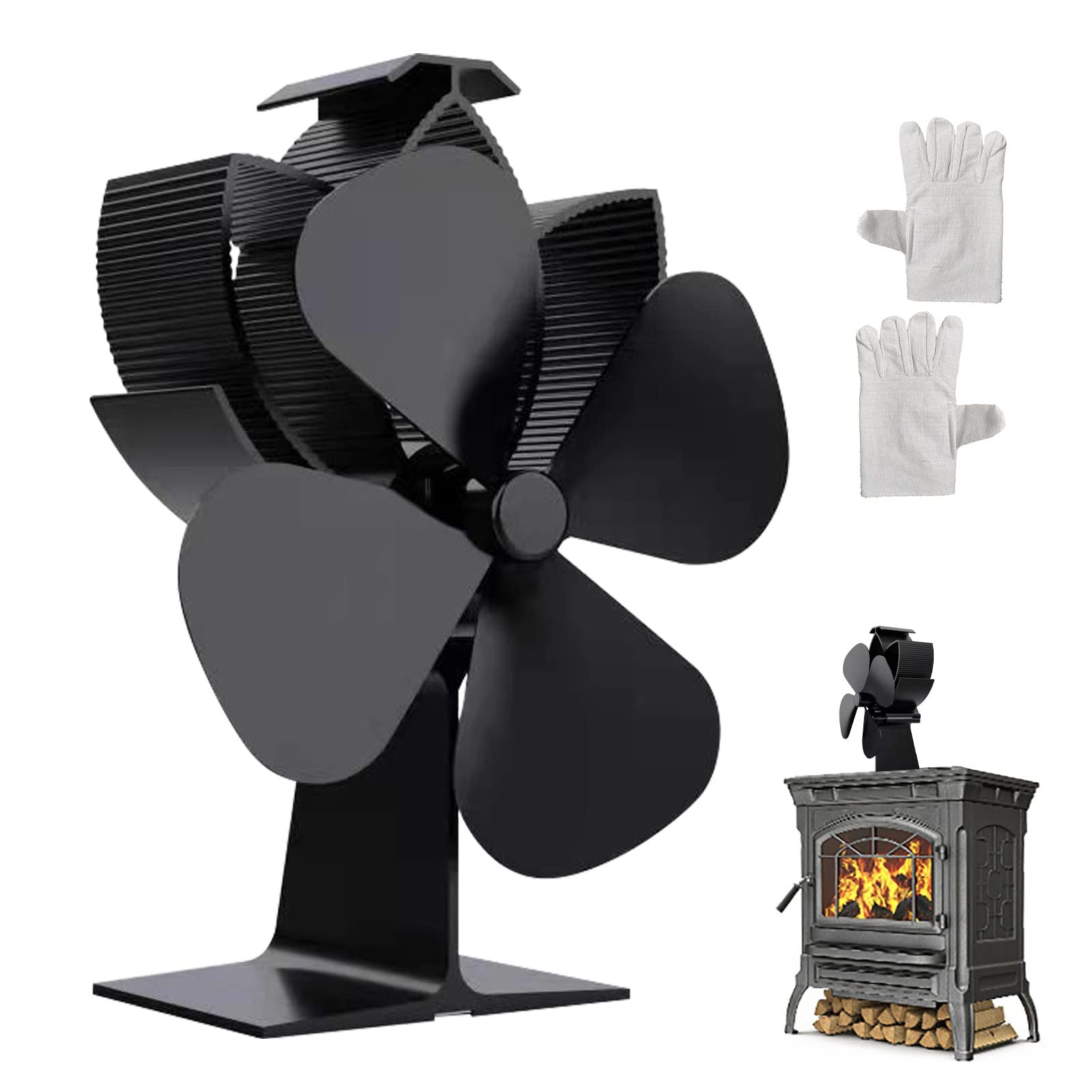 Buy Wood Stove Fans Non Electric, Fireplace Fan Heat, Eco