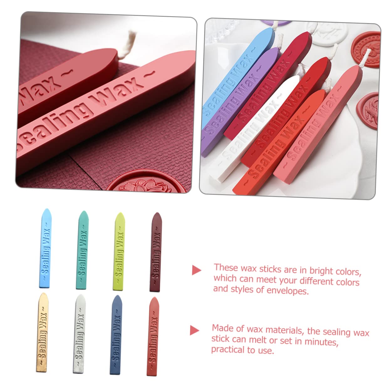Housoutil 4 Sätze Teiliges Siegelwachs Sticks Für Einladungen Und Umschläge Hochwertige Wachssticks Für Diy Projekte Geeignet Für Hochzeiten Geburtstage Weihnachten Und Mehr 8 Stücke * 4