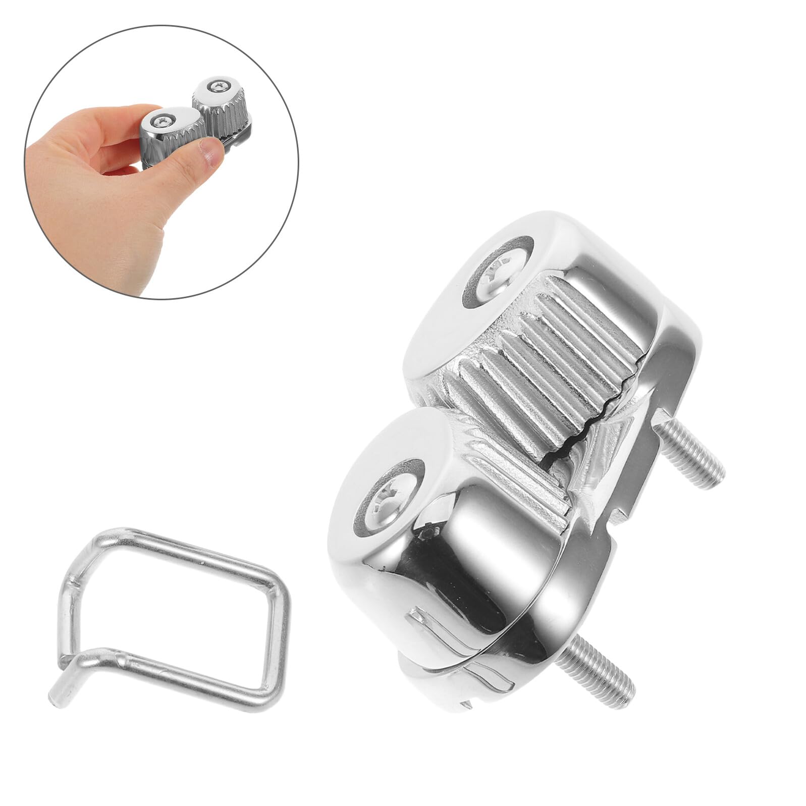 TOYANDONA Morsetto per Corda in Acciaio Inox 316 per Barca a Vela, Strozzascotte Camme con Anello Guida, Resistente alla Corrosione, Facile da Installare, per Funi da 6-12 Mm, Uso Nautico