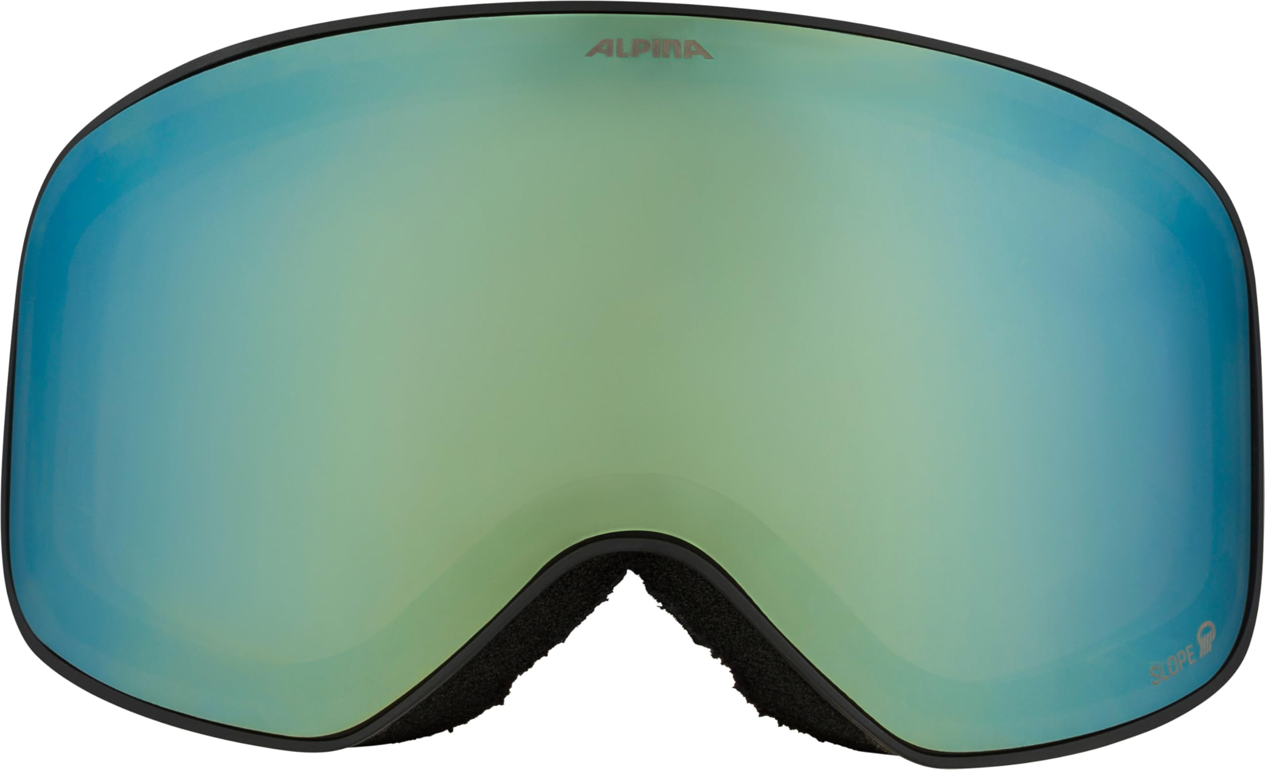 ALPINA Slope Q-Lite - Maschera da sci alla moda per uomo e donna, Anti-Fog, circolazione dell’aria efficace, lente specchiata, black-glacier matt