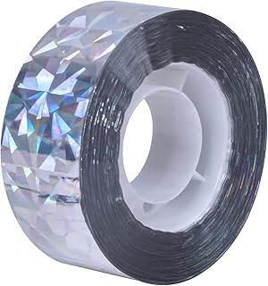 Jinlaili Bird Repellent Scare Tape, Deterrent Visual Audible Reflective Scare Tape,Holographic Eco-Friendly Bird Scare Ribbon Protect Your Garden Crops from Bird Destroying