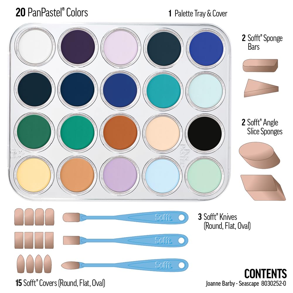 PanPastel Colorfin Künstlerpastellkreide, 20 Farben, Joanne Barby Meereslandschaft Malset (30252)