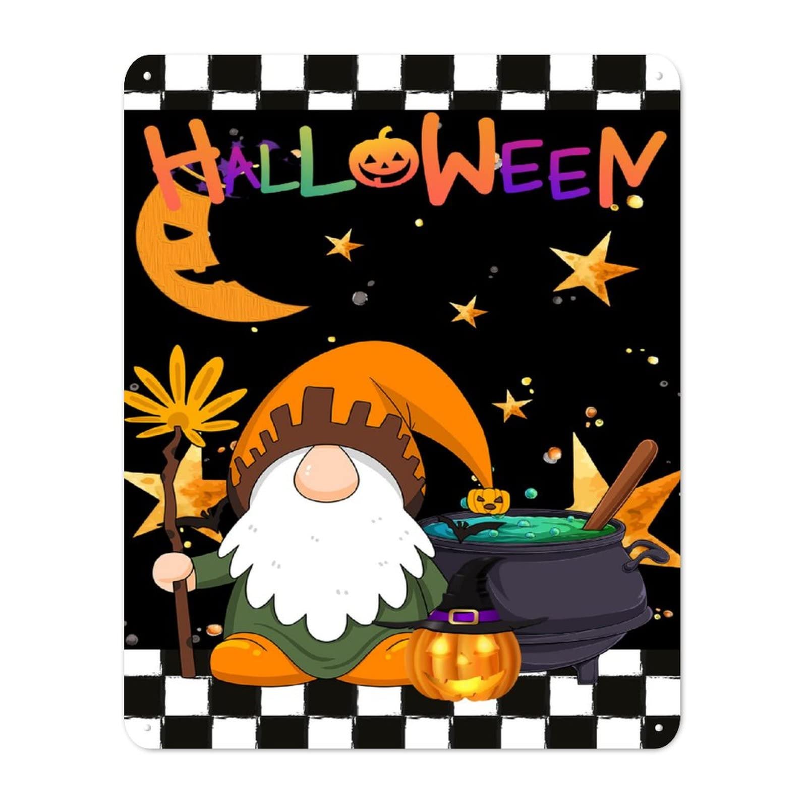 Plaque murale Halloween métal durable ne rouille pas salon