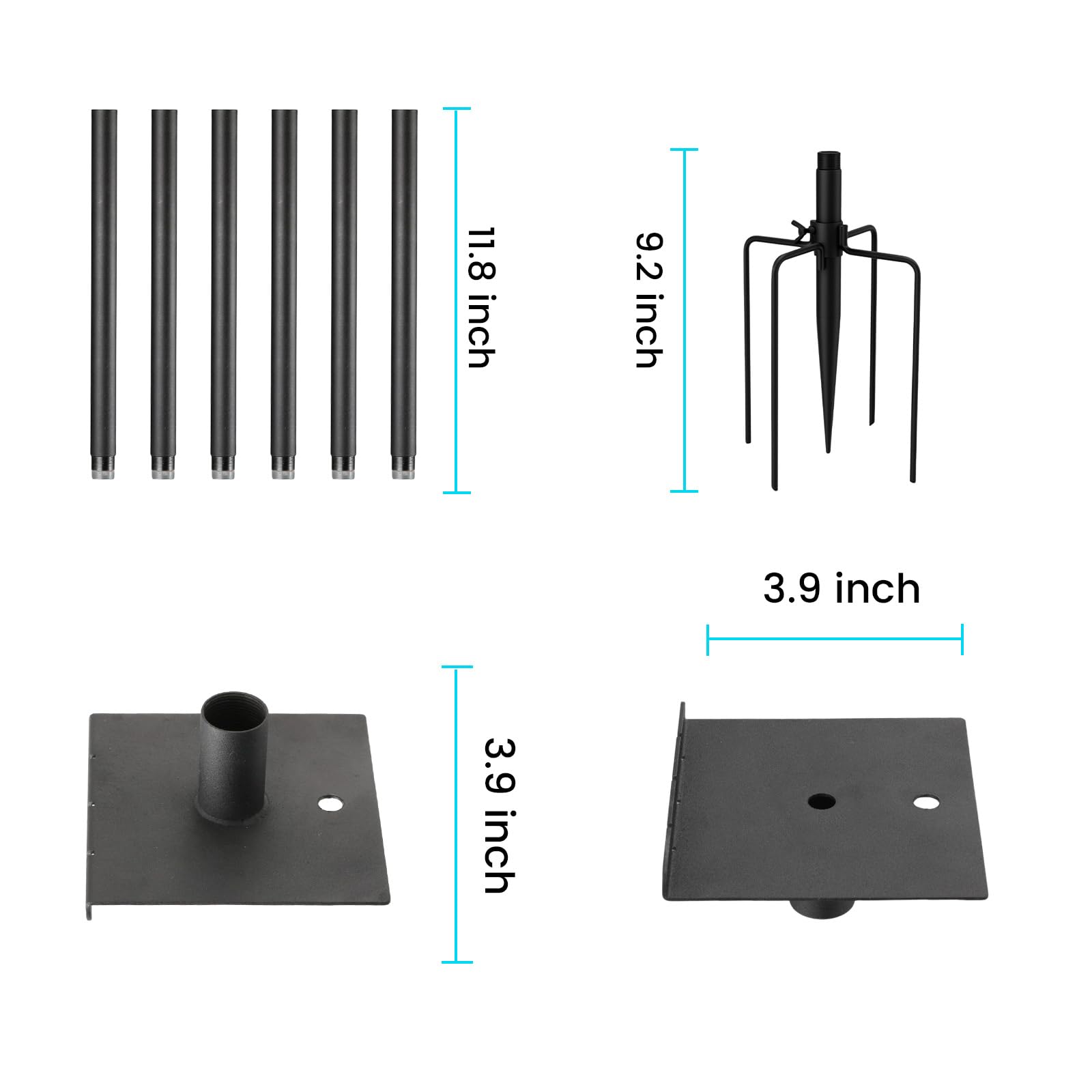 Mangiatoia per uccelli per esterni, resistente, 152,4 cm, regolabile