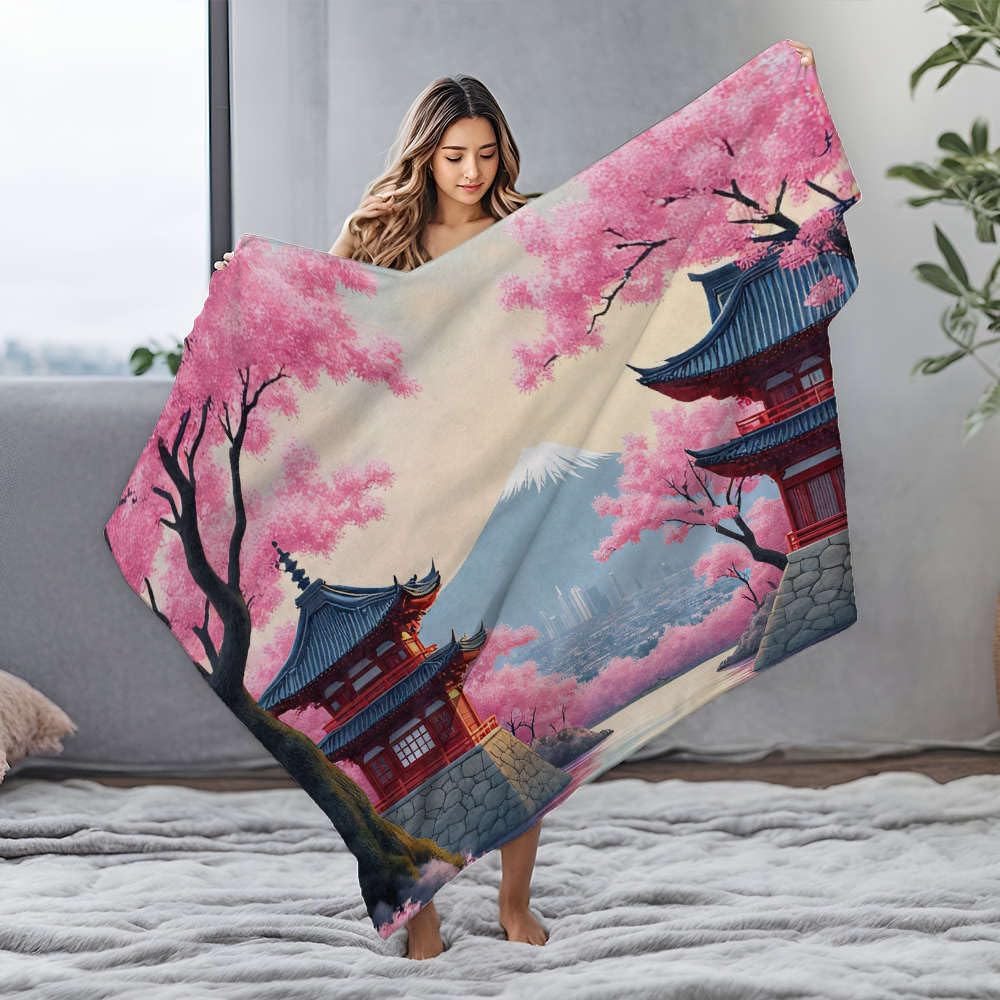Couverture bébé douce aux fleurs de cerisier pour des nuits paisibles