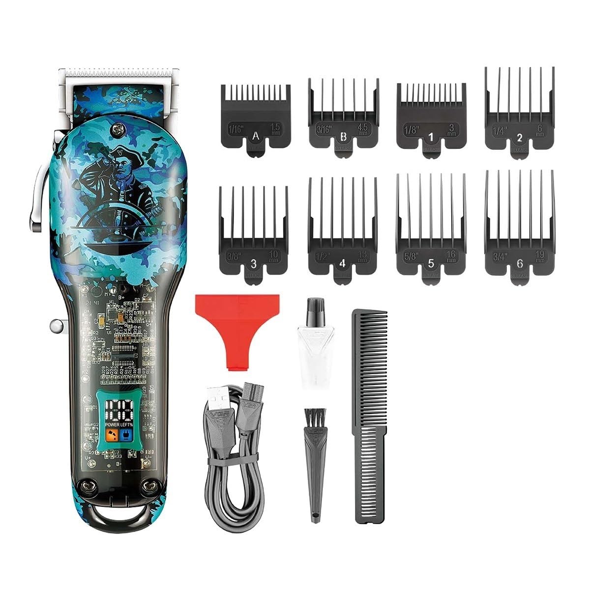 Tondeuse à cheveux professionnelle électrique et son écran LED - 8