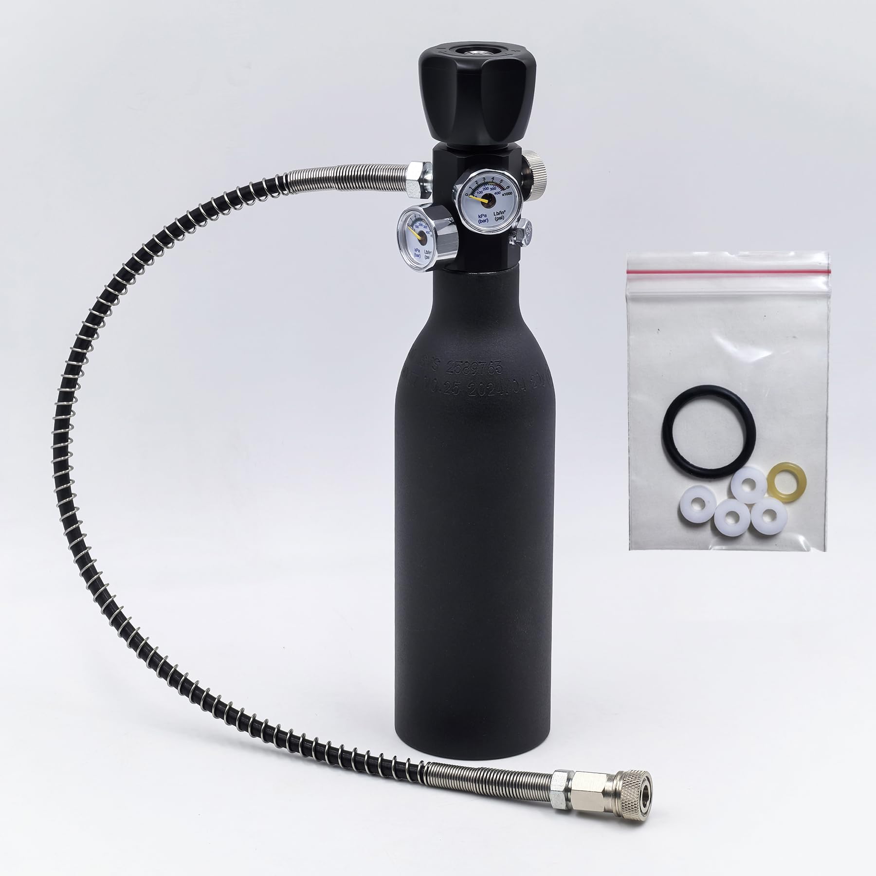 DRYHTEN Adaptador de válvula DIN 4500 psi 300 bar manguera 50 cm calibre dual para carga tanques buceo paintball PCP airsoft cilindro HPA